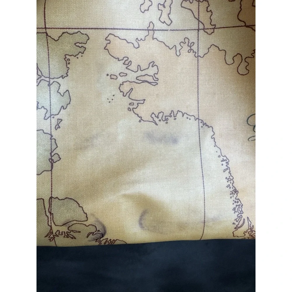 Alviero Martini 1a Classe Map Print Leather Shoulder Bag Hobo Vintage Travel